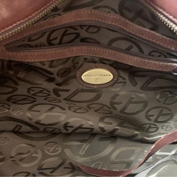 Francesco Biasia top handle purse/bag with lock & key Designer Leather - Picture 5 of 5